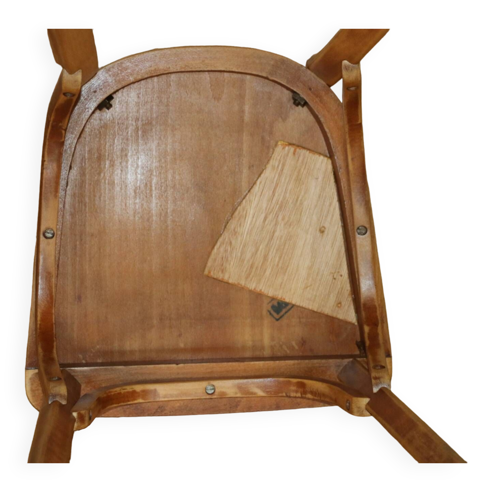 Set of 4 Baumann N°12 medium beech chairs