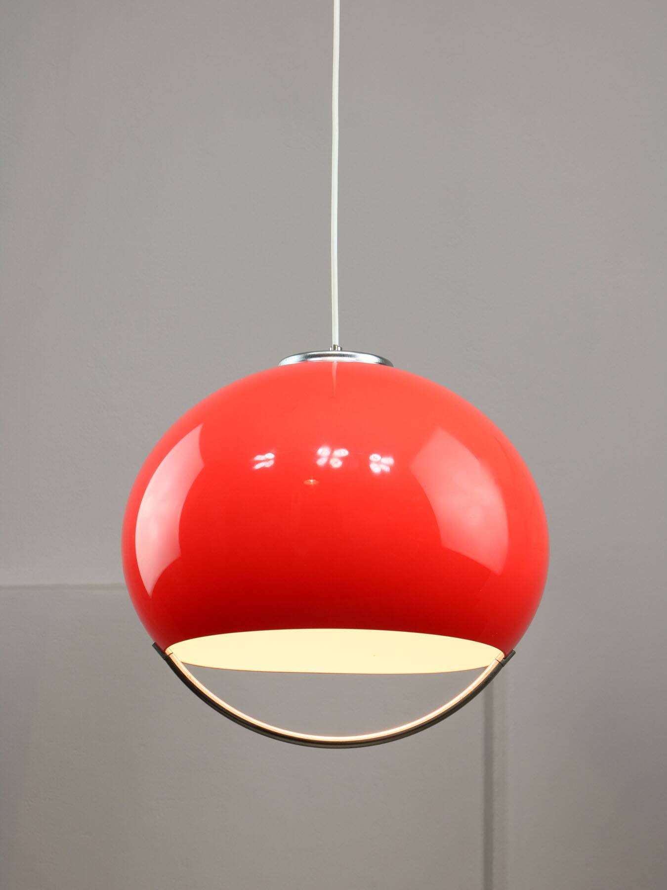 Space Age Italian Red Jolly Pendant Lamp from Guzzini