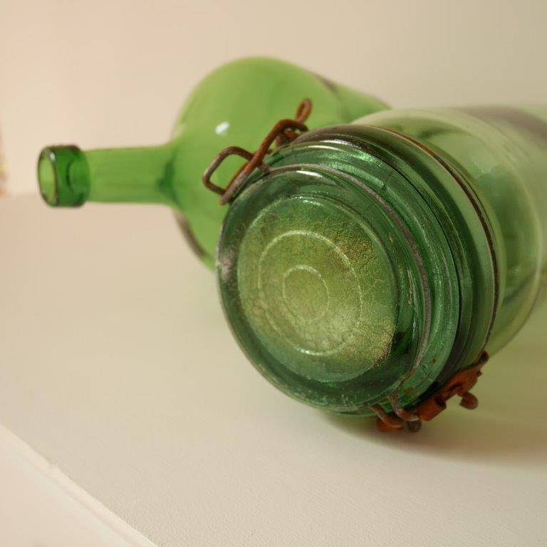 Set of demijohn and green Durfor preserves