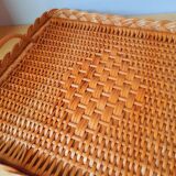 Woven rattan plateau 60s