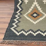 Jute handwoven kilim runner dhurrie rug, 90 x 240 cm handmade