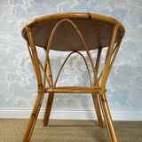 Bamboo and wicker table in the style of Dal Vera / Franco Albini, Italy, 1960s.