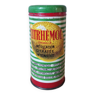 Boîte métal vintage médicament citrhemol