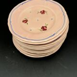 Pink ceramic dinner service with small flower patterns – 1224b7