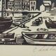 Lithograph print signed c. lediberder boat in port 68/250