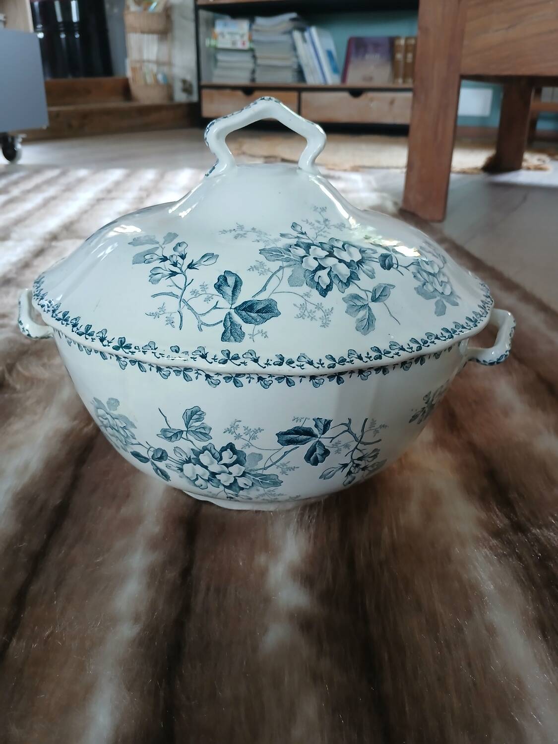 Antique soup tureen in ironstone