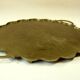 1950s handmade heavy brass serving tray, with handles and small feets, marked, vintage