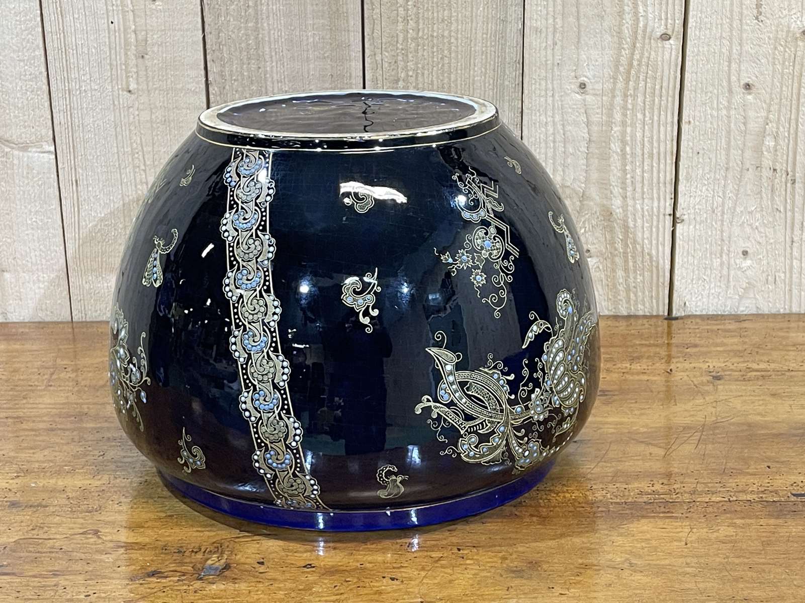 Porcelain pot cache - art deco era - Bleu de Sèvres
