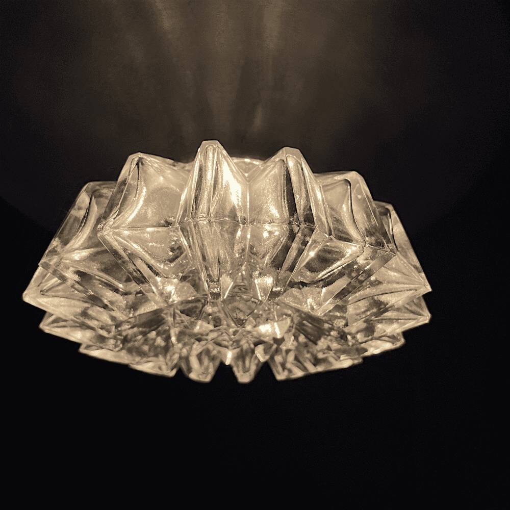 Lampe suspendue en aluminium argenté de l'ère spatiale
