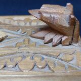 Carved wooden box