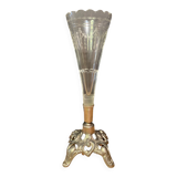 Cone vase, cut crystal bouquet (most certainly baccarat, saint louis)