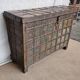 Old chest - dowry console from Bikaner in teak and wrought iron