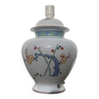Pied de lampe chinoise porcelaine chantilly