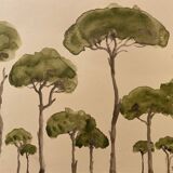 Signed watercolor painting “Lubéron pine forest”