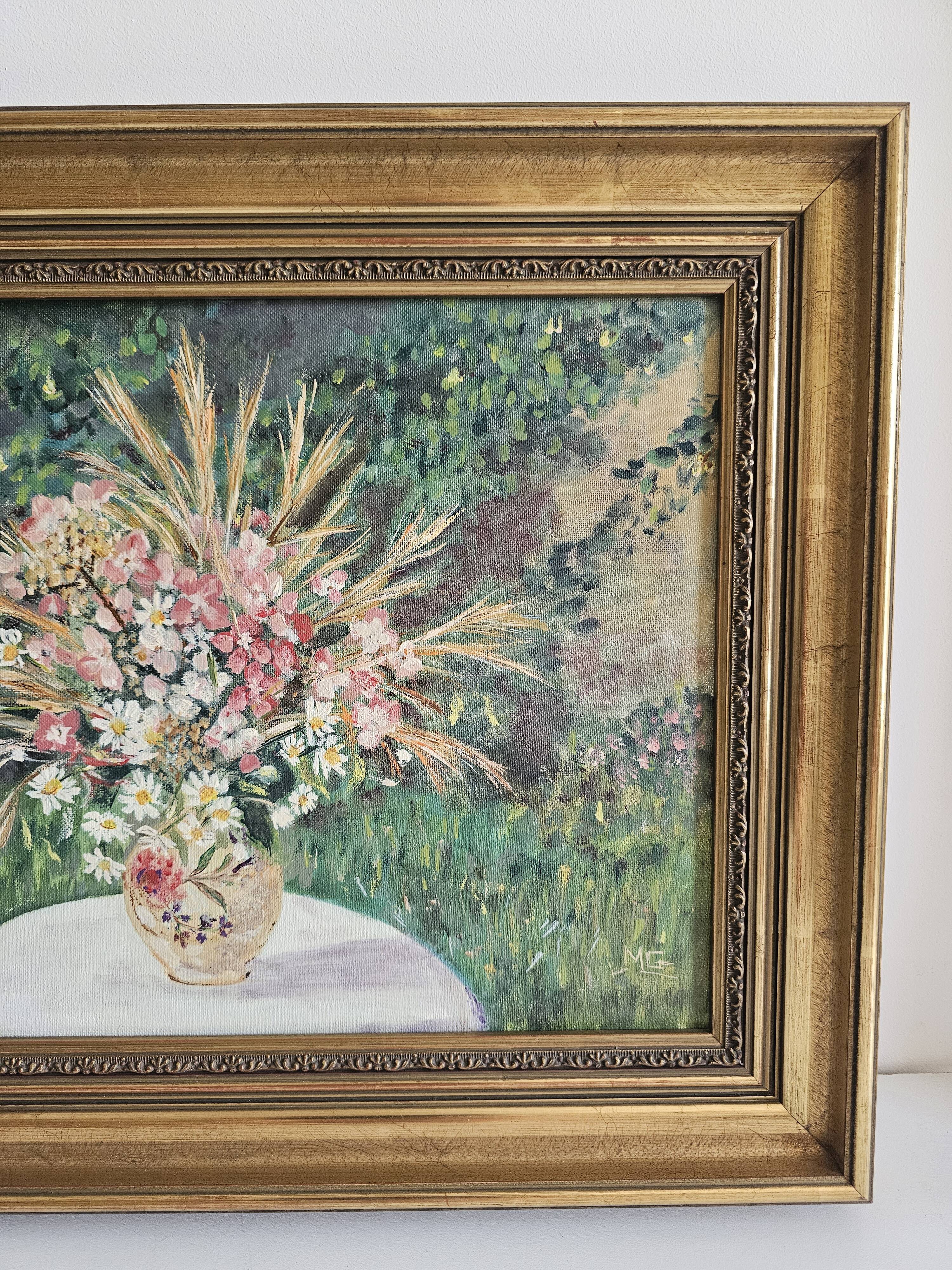 Oil on Canvas Board - Bouquet of Wildflowers Signed