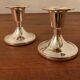 Pair of vintage silver metal candle holders