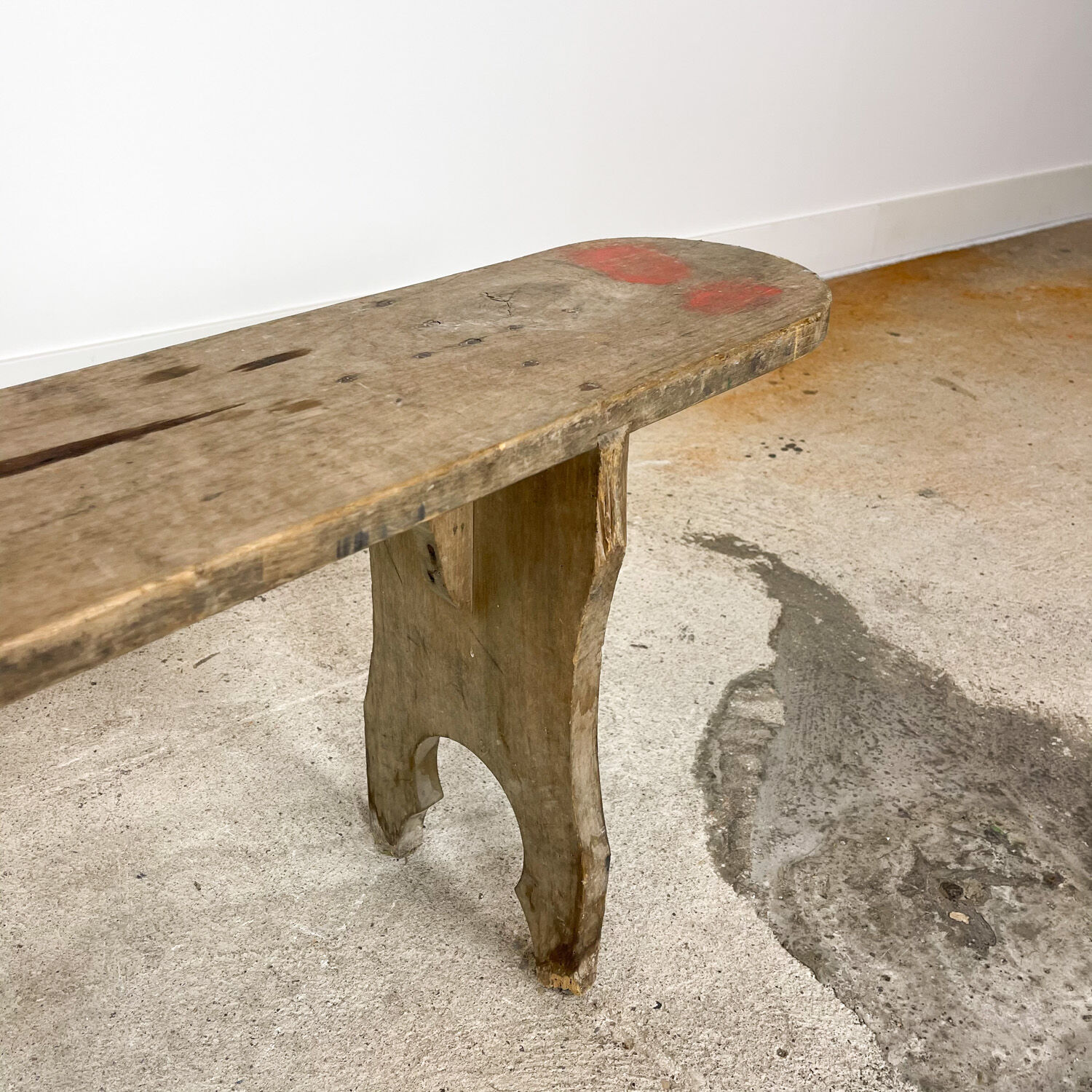 Antique elm wooden bench