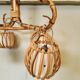 Vintage rattan chandelier 60s 4 branches