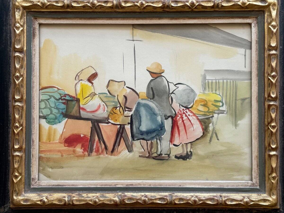 Anna Lesznai, Attributed to, Watercolor On Cardboard, Circa 1930