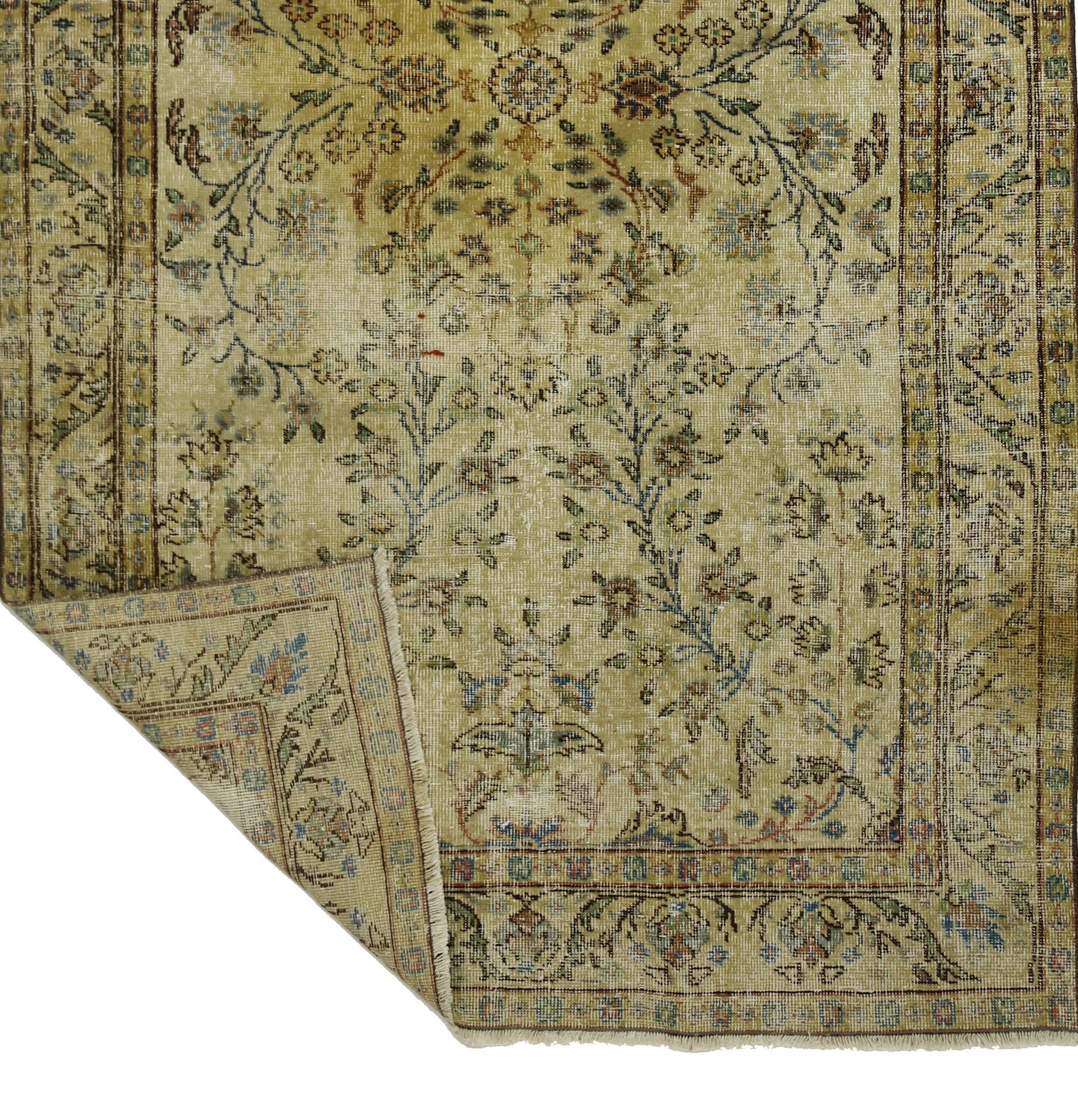 Turkish Anatolian Handmade Vintage Area Rug 237 cm x 135 cm