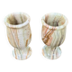 Paire de verres en onyx et leur coffret