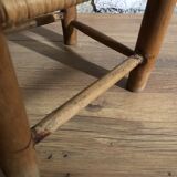 Small vintage children's chair - wood and rattan sluice