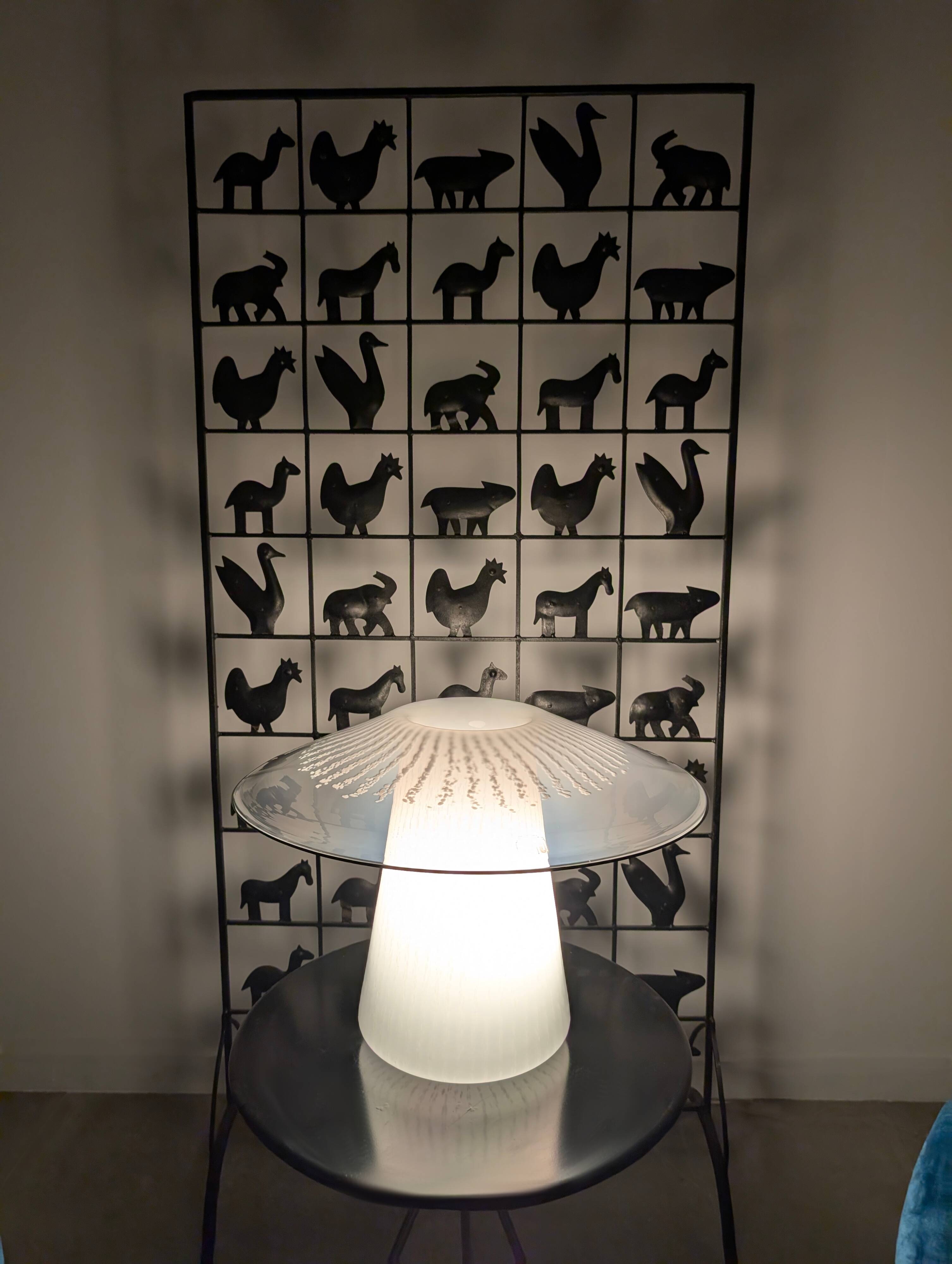 Murano Glass Mushroom Lamp with Jellyfish Effect, 1980s