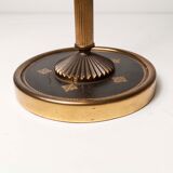 Ashtray on feet 60s gold, glass and leather