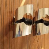 pair of chrome wall lights
