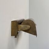 Paire d'appliques vintage moderniste laiton patiné, France, 1960