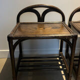 Tables de chevets en rotin vintage Rochebobois