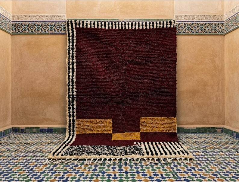Tapis en laine pure sur mesure artisanale traditionnelle