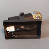 Modernist Lita 1960 wall lamp in black metal.