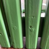 Wooden slatted stool