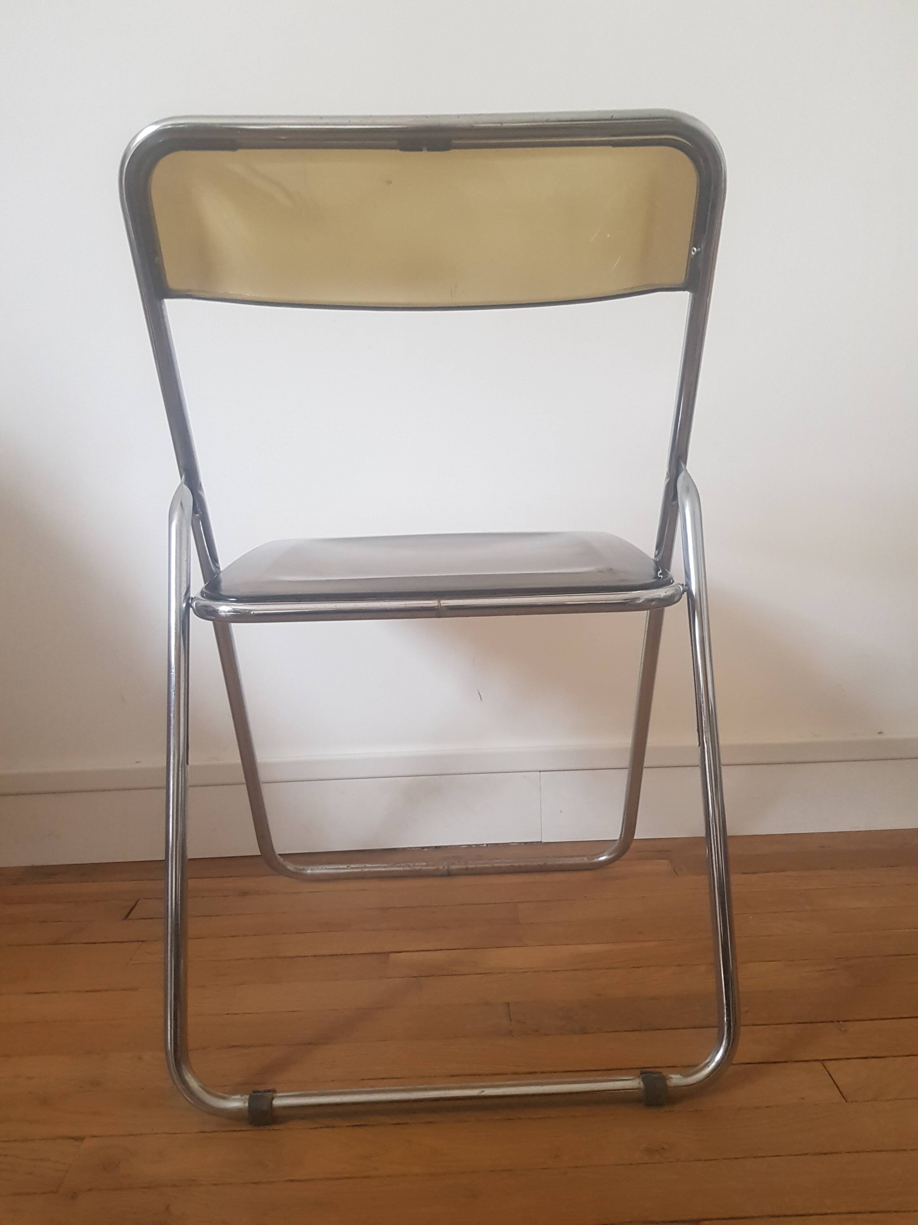 Metal and plexiglass folding chair