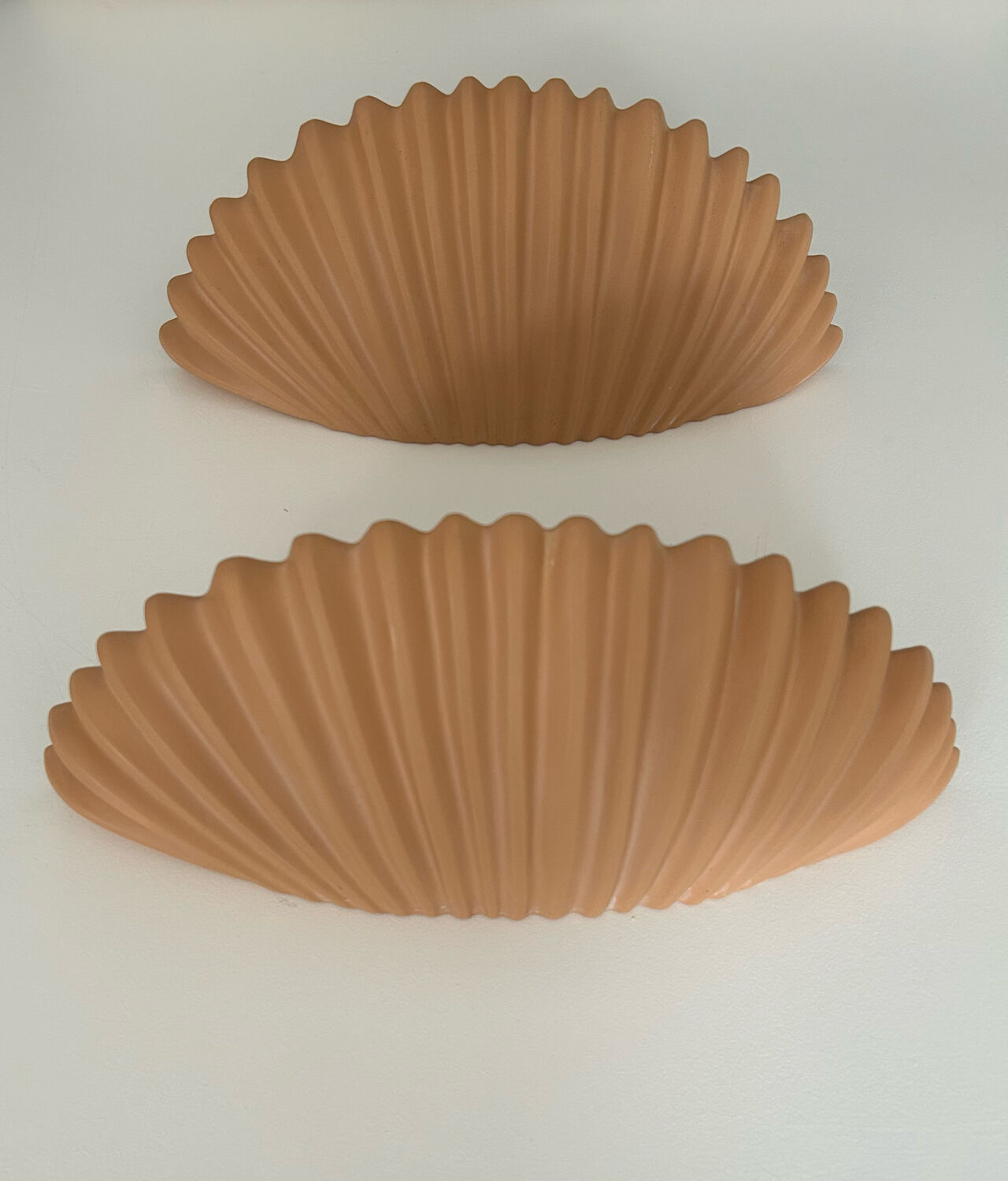 Pair of vintage terracotta sconces, France 1970
