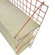 Vintage orange-red multi-level wall shelf with grid