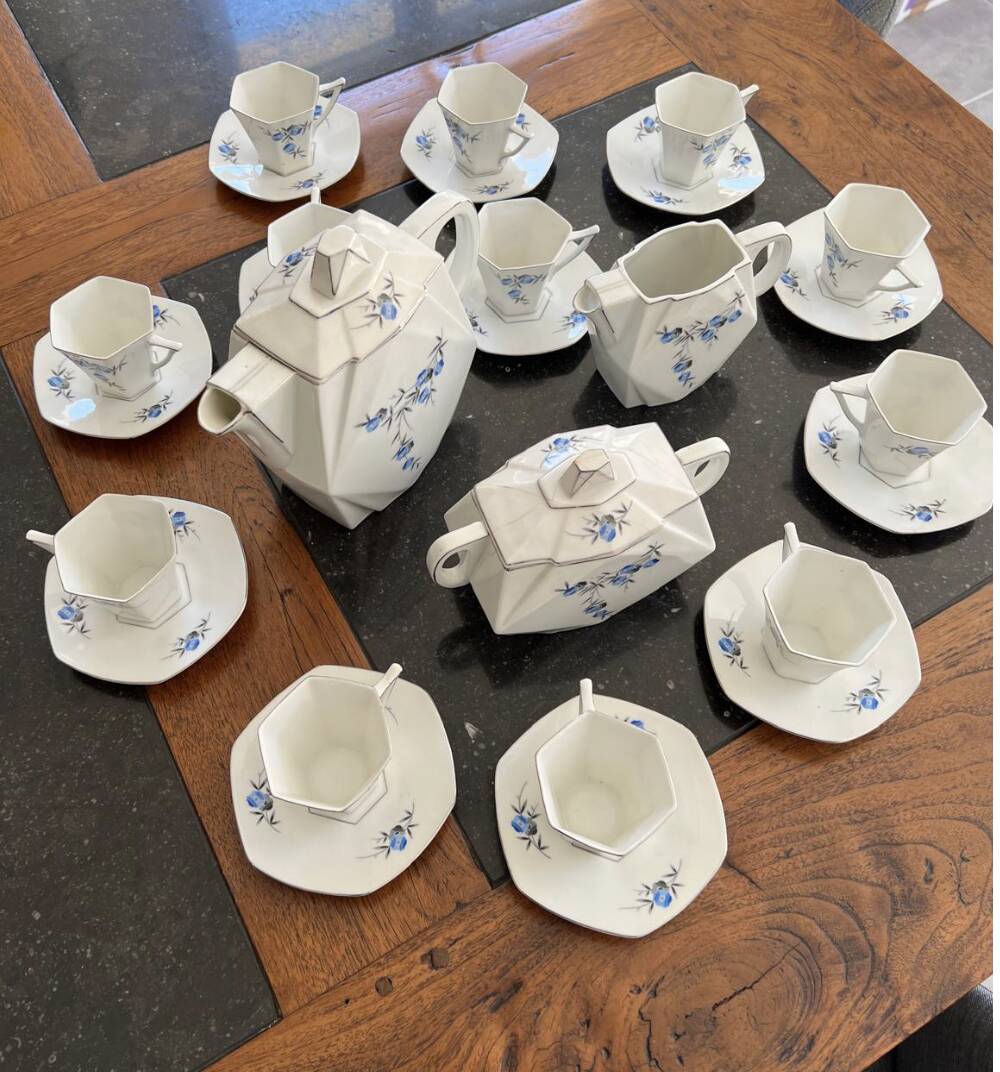 Art Deco coffee service – Czechoslovak porcelain – 1930s – 12 people