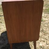 Vintage wood and rattan chest of drawers