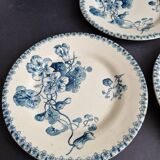 Ensemble de 6 assiettes à dessert Gien terre de fer modèle Capucines