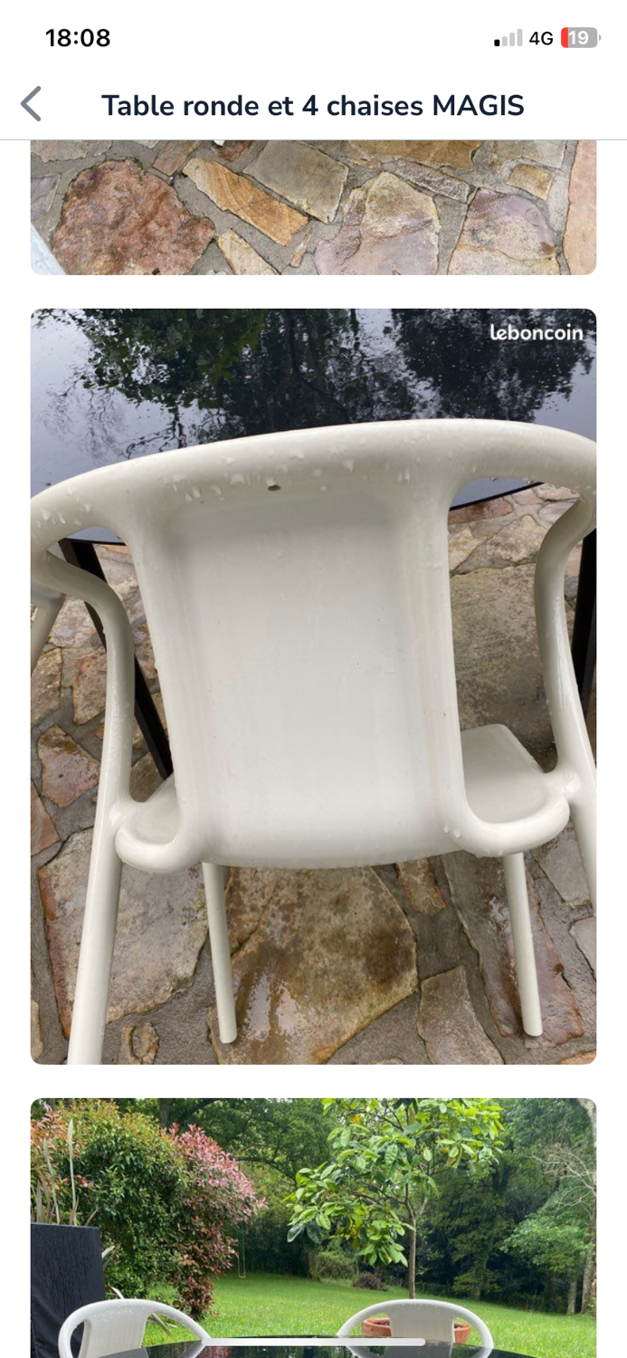 Magis table and 4 jasper morrison chairs