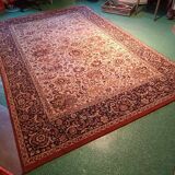 Large Keschan wool rug with cream patina 200x300