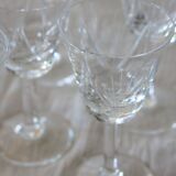 9 small crystal digestive glasses in very good condition.