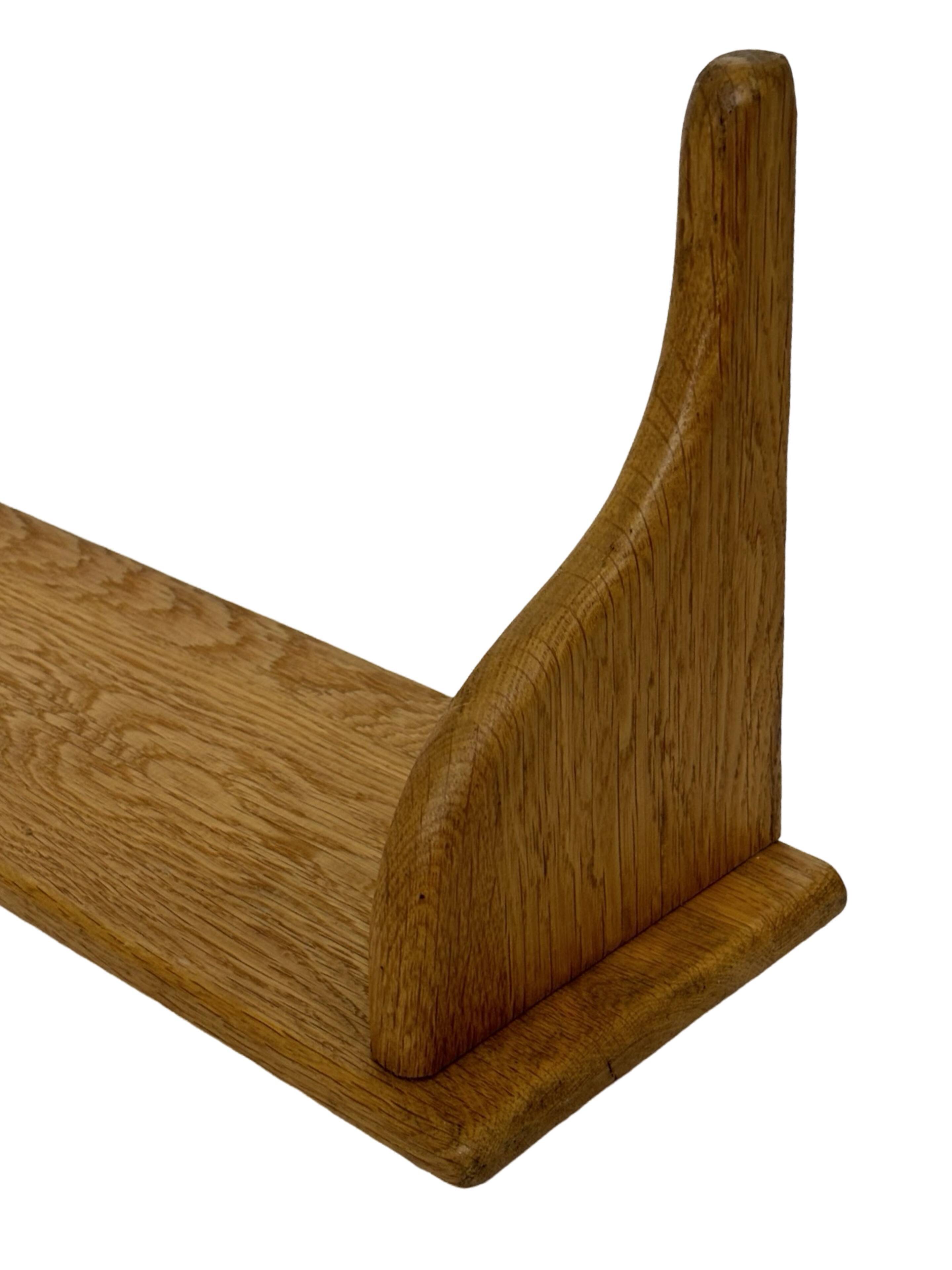 Vintage oak wall rack book shelf 1970s wood minimalist design