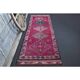 1970s Vintage Turkish Hand-Knotted Wool Cotton Purple Runner Rug 87x310