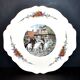 Obernai dish in Sarreguemines earthenware in scalloped lentil shape - Alsace horse rider 30 cm