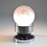 Vintage ball chrome table lamp with red light switch, 1960-1970