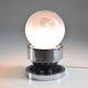 Vintage ball chrome table lamp with red light switch, 1960-1970