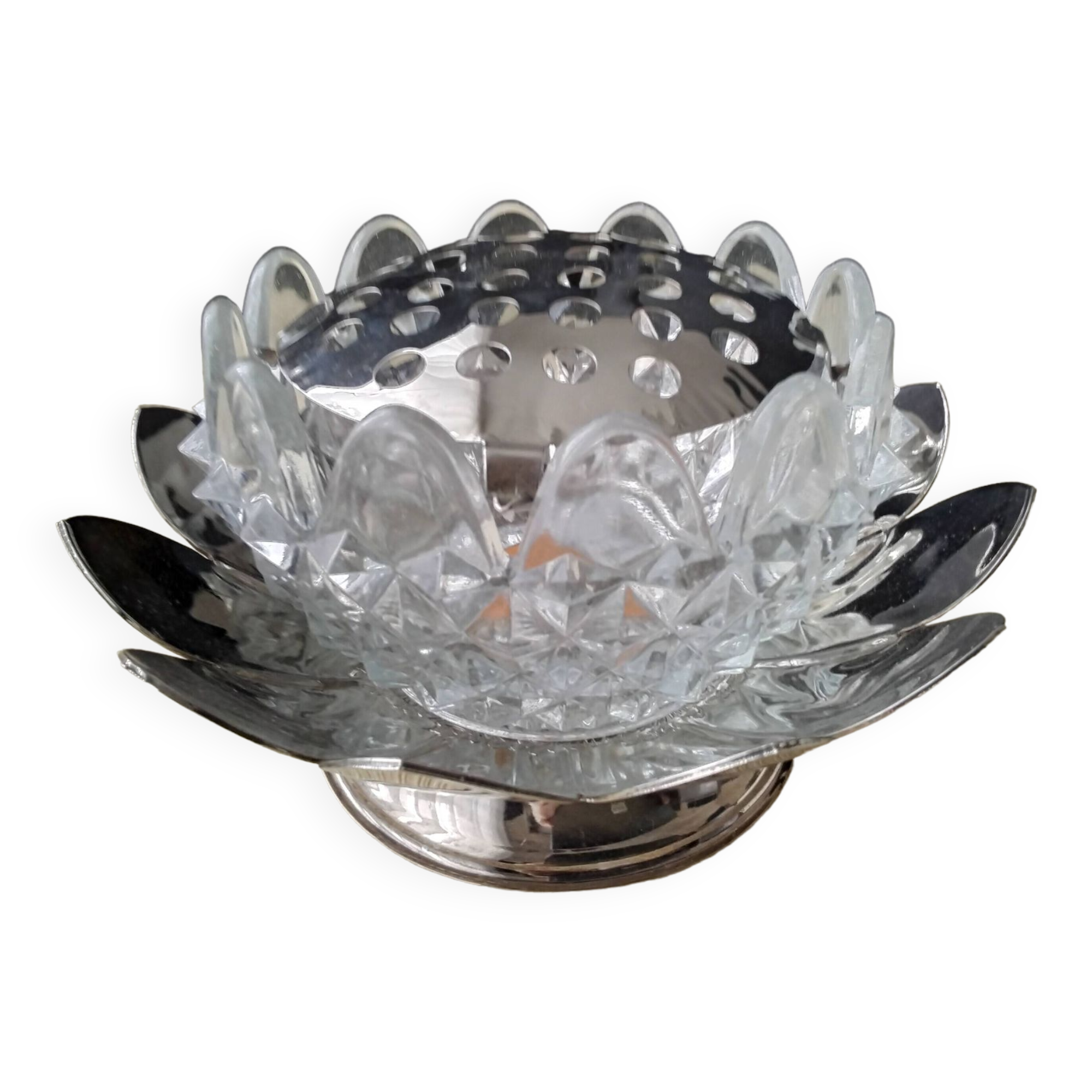 Pique fleur , bouquetière , centre de table Genuine Crystal