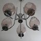 Chrome metal chandelier & cut glass
